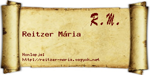 Reitzer Mária névjegykártya